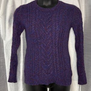Old Navy Glitter Sparkle Red Blue Purple Hue Sweater Womens S Cable Knit Acrylic